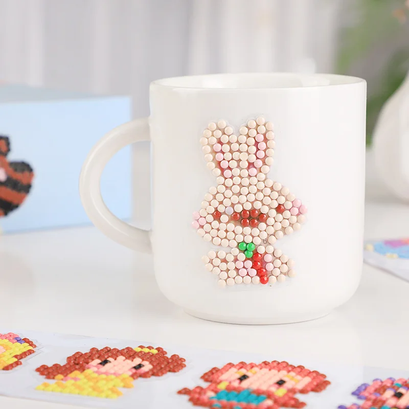 Wholesale Cartoon Child Diamond Mosaic Stickers Rabbit Duck Fox Hedgehog Animal Refrigerator Book  Phone Decor DIY Sticker