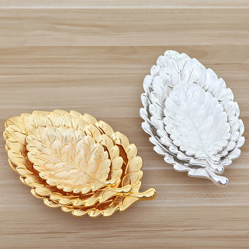Leaves Gold And Silver 3 Sizes Metal Plate