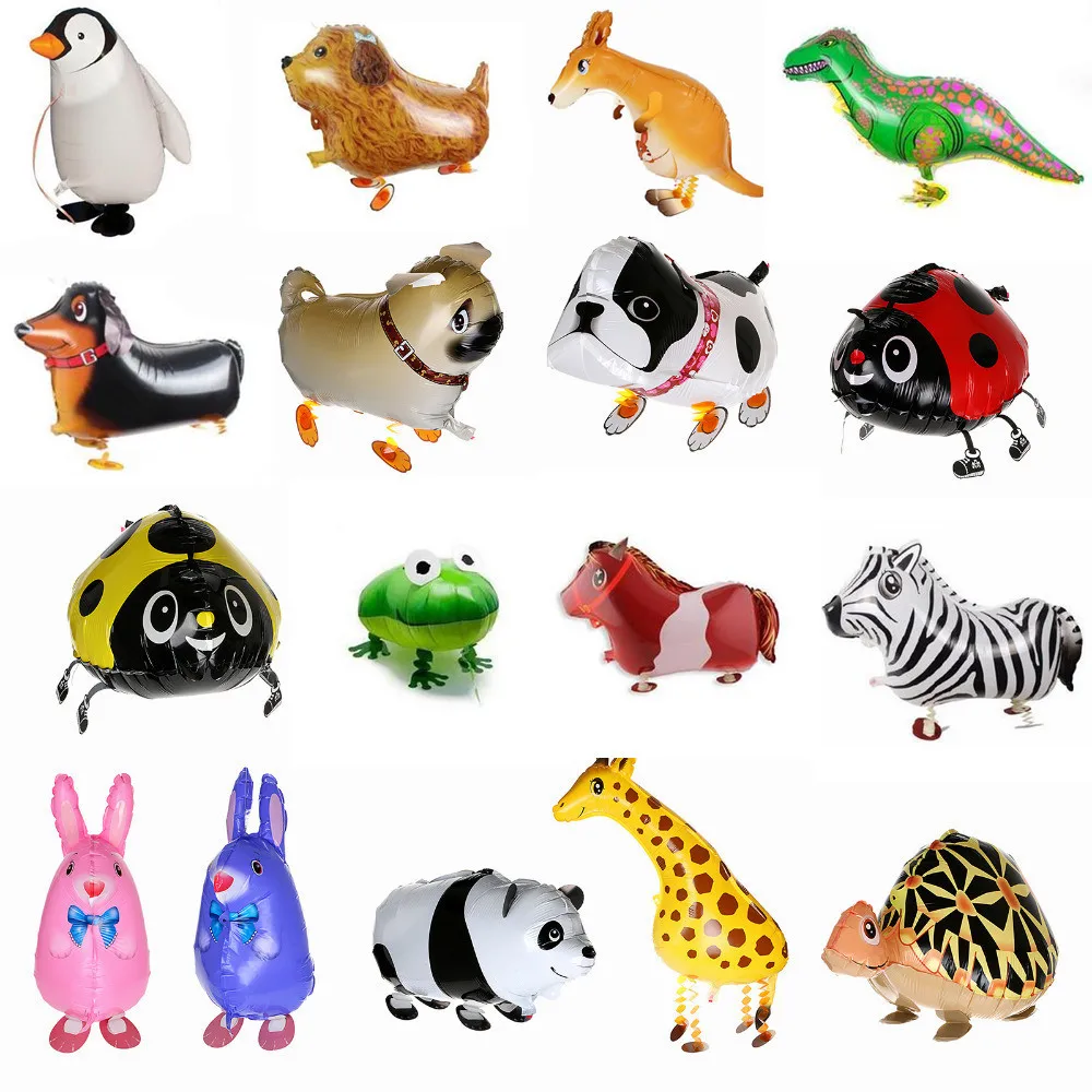 Walking Pet Animal HELIUM Balloons Cute Dog Panda Dinosaur Tiger pet air Ballons birthday party decorations kids and adult