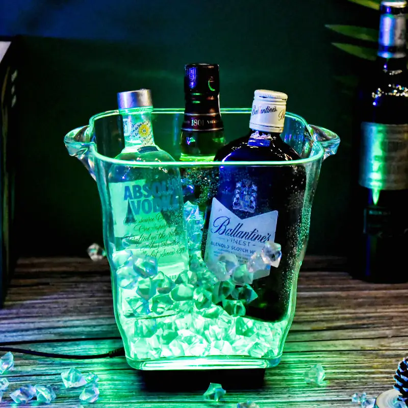 beverage tubs customized metal transparent stainless steel drink champagne wine plastic coolers acrylic beer led ice bucket