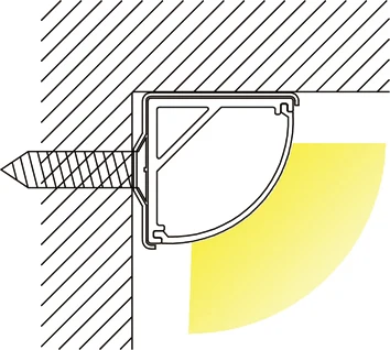 16*16 mm 45 degree corner led profile strip light aluminum profile manufacturer profiles