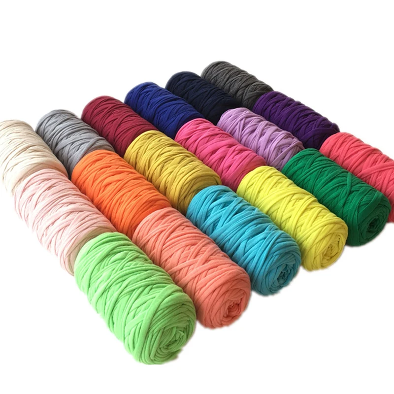 ZENGLONG 210g 1ply 35% cotton 65% polyester hand knitting blended yarn t-shirt yarns crochet colorful tshirt