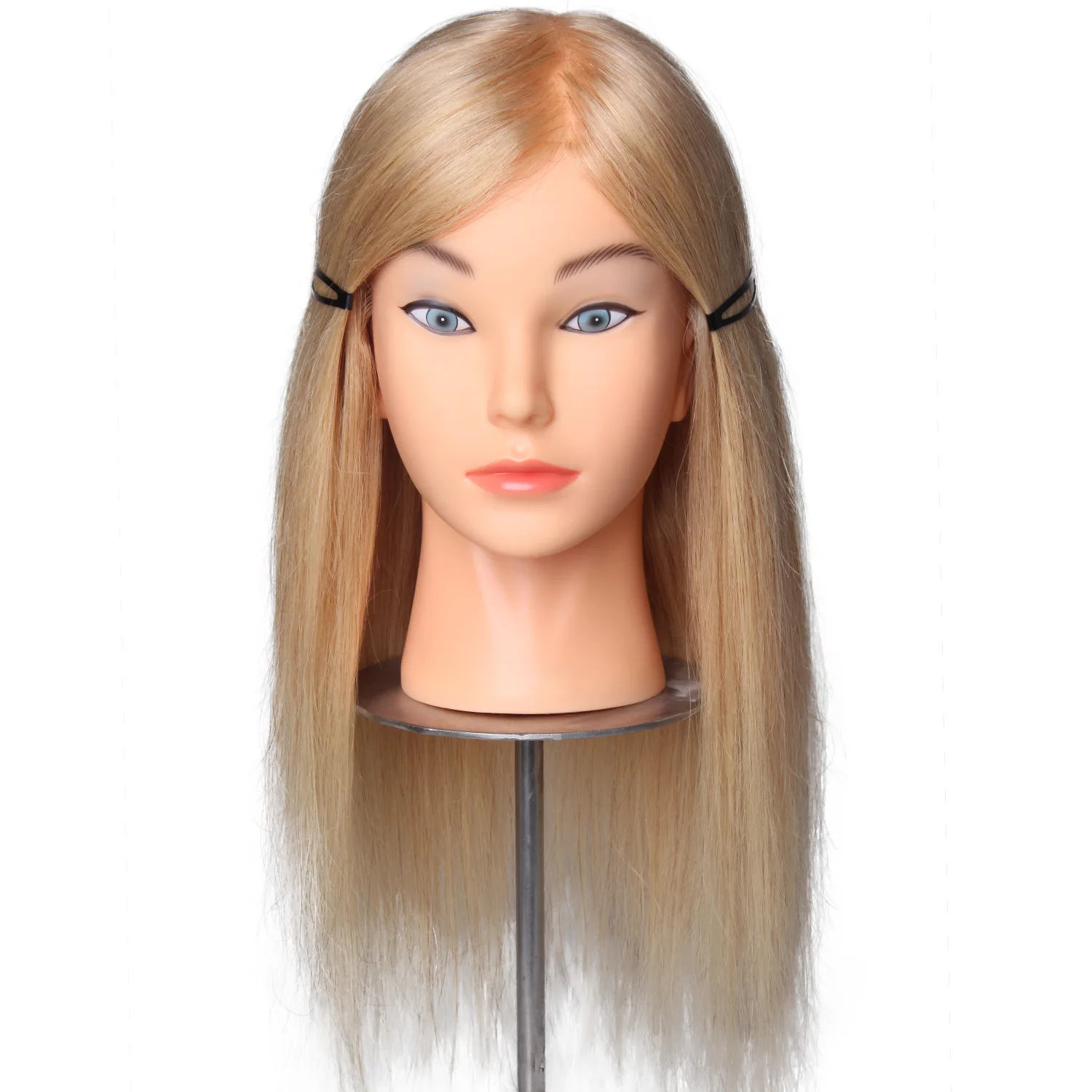 Wholesale mannequin heads with long hair famela training mannequin head with indian human hair for hairdresser in salon school