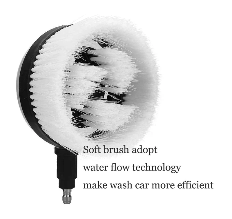 1/4 Inch Quick Connector for Car Cleaning Tools High Pressure Washer Rotating Wash Brush