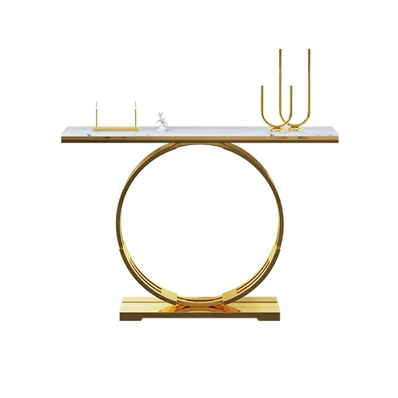 2021luxury marble top stainless steel base hallway corner console table decorative living room