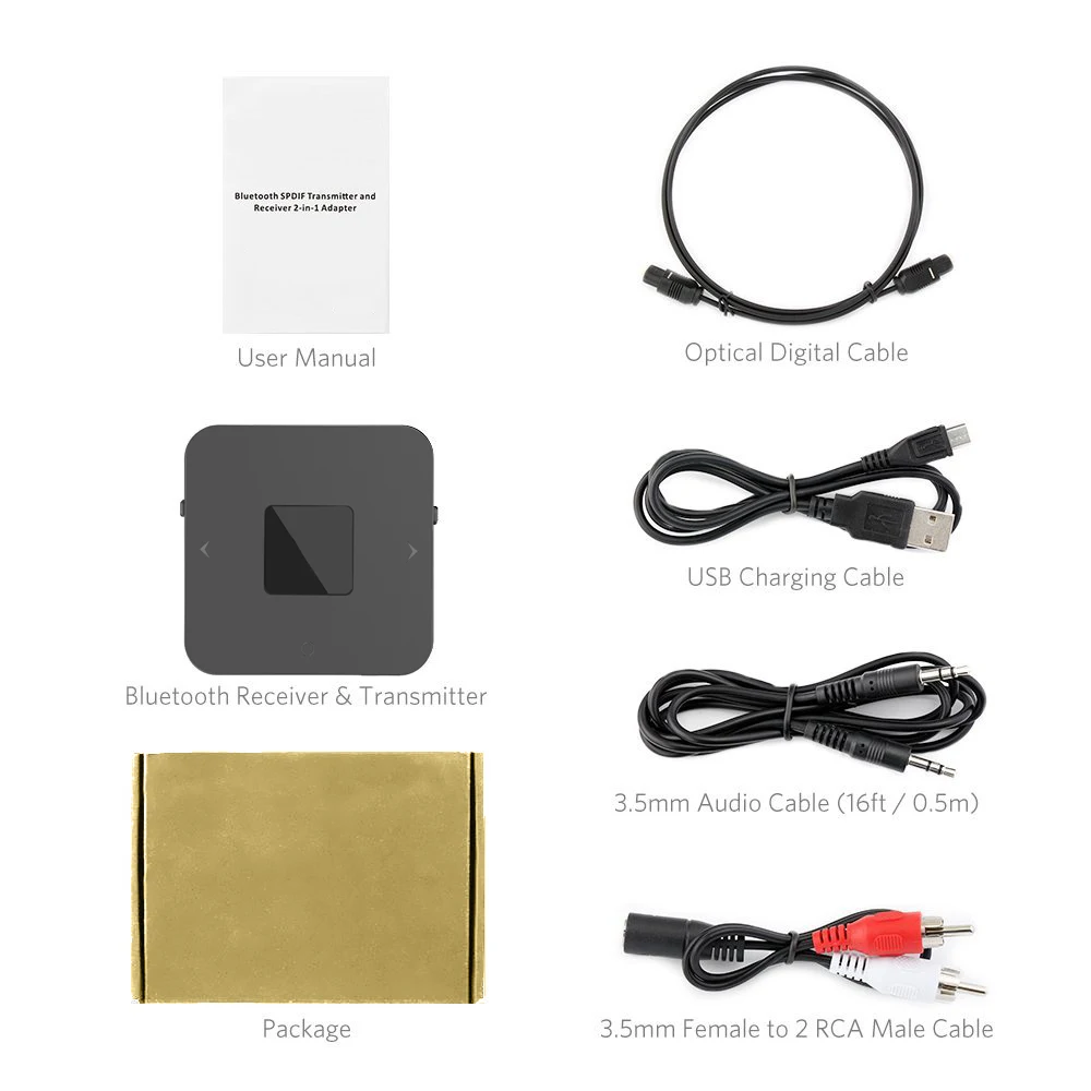 2 in 1 bluetooth receiver and transmitter Aptx-LL AVRCP A2DP  optical fiber input SPDIF AUX USB wireless adapter connector