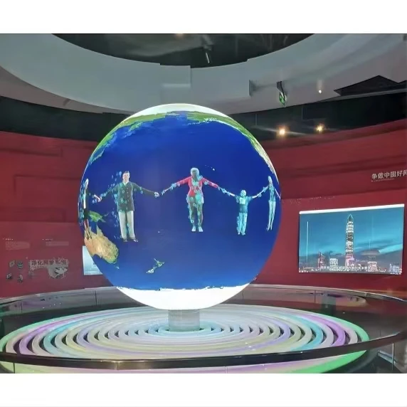 P1.25 P1.5 P1.8 P1.9 P2 P2.5 P3 P4 indoor sphere led displays 360 degree flexible full color indoor ball sphere 3D led screen