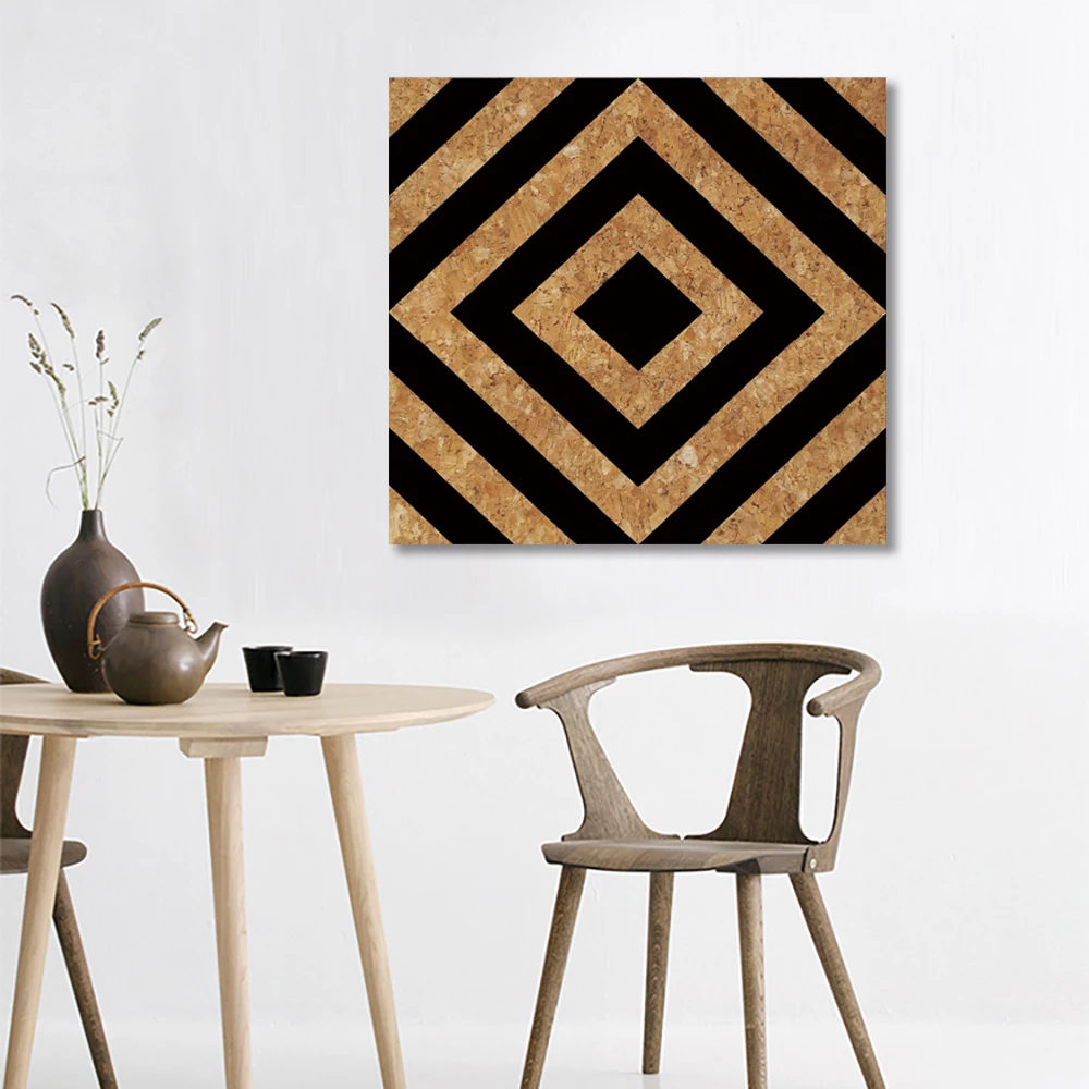 
Geometrical Pattern Printed Home Decor Wall Art Memo Board Custom Cork Board 