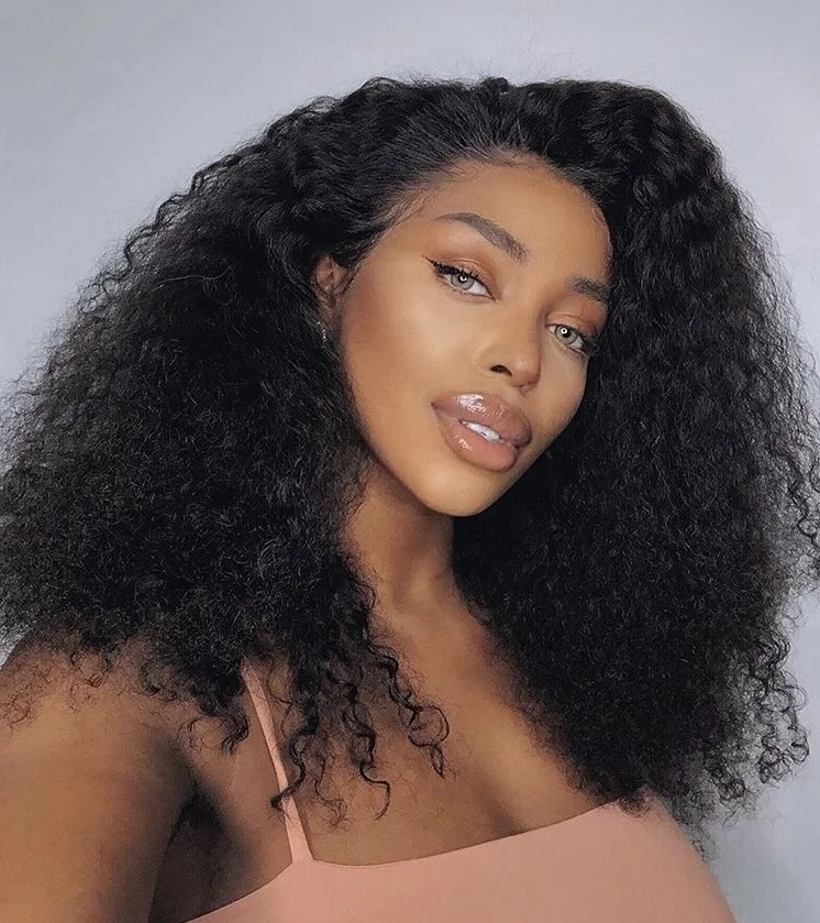 Qingdao Human Hair Wigs Supplier Wholesale Long Afro Kinky Curly Human Hair Wigs,Natural Black Afro Kinky Curly Human Hair