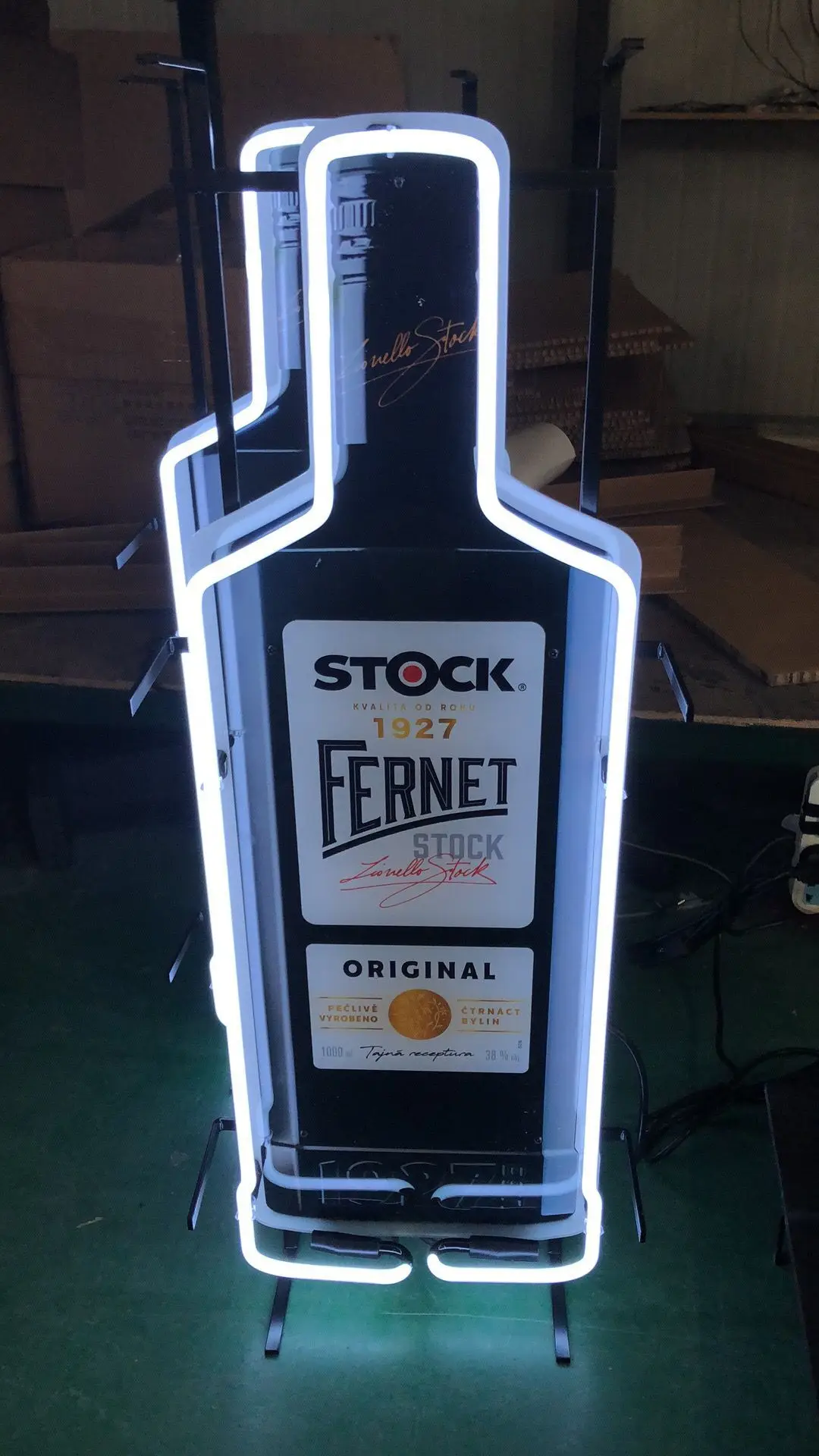 Oem china factory shanghai antuo advertising neon signs beer bottle glass neon light printing panel custom beer logo neon sign