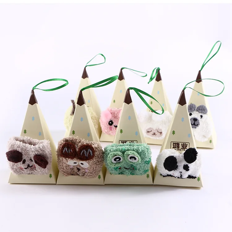 2023 New korean cute baby cartoon anime embroidery fuzzy socks kids happy funny socks in box