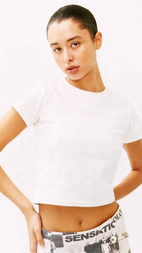 2023 Summer Baby Tee Y2k Crop tops Tee Shirt Sexy Thin Blank shirt For Woman 100% Cotton Breathable High Quality plain T-shirt