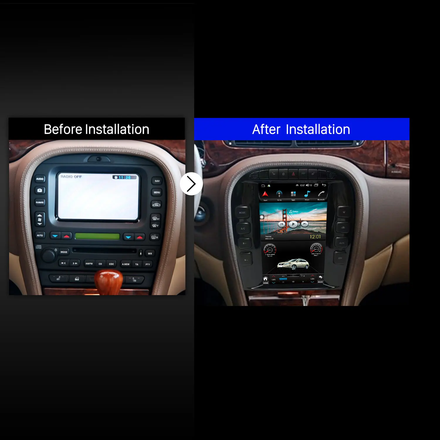 For 2004 Jaguar S-TYPE HD Touchscreen  Android 10.0 9.7 inch GPS Navigation RadioWIFI DAB Steering Wheel Control Carplay