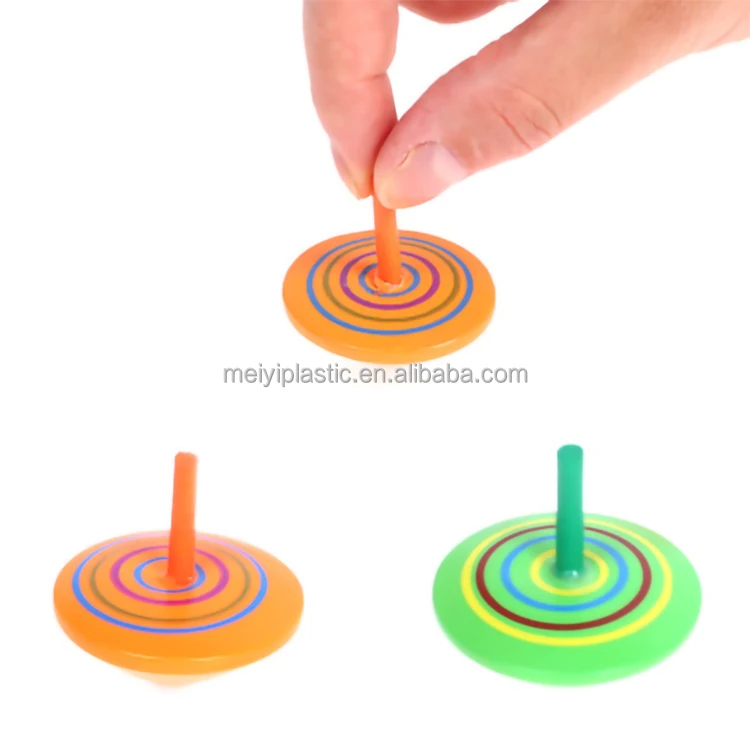  Multicolor Wooden Spinning Top Handmade Painted Wood Tops Toys