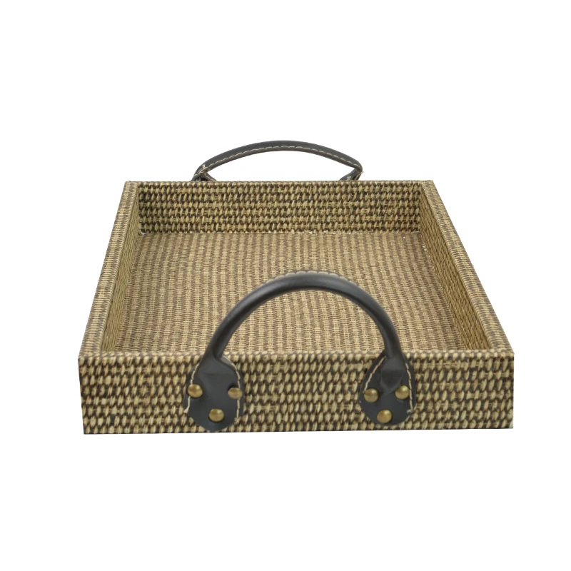 Handmade Decorative Rattan Tray Rectangle Rattans Tray