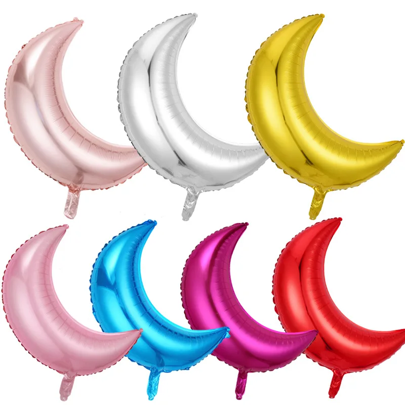 New 28 Inch Moon Balloon Eid Mubarak Aluminum Film Balloon For Happy Birthday Party Decoration Globos
