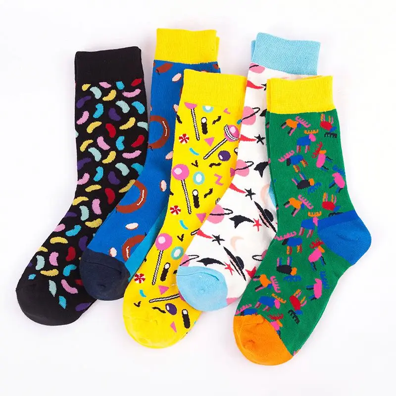 Manufacturer made cheap happy socks europe style funky mens socks