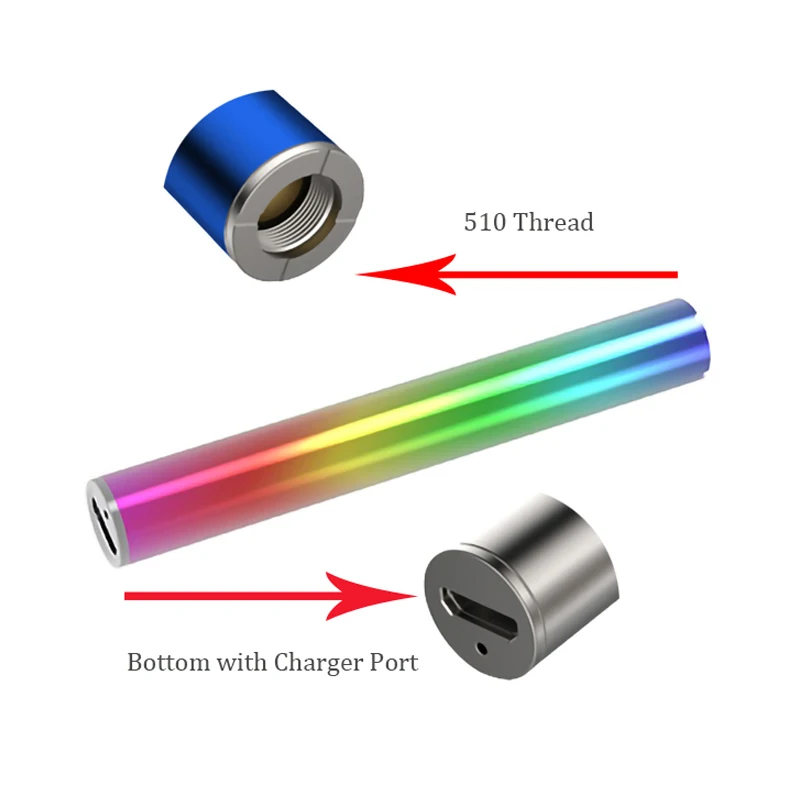 
 Оптовая продажа, аккумуляторная батарея cbd с автоматическим вытягиванием и резьбой 510, 400 мАч, без пуговиц, перезаряжаемая батарея для вейпа, оснащенный микро-зарядным портом  
