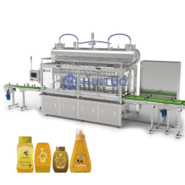 Linear piston volumetric filling machine for PET and glass bottles
