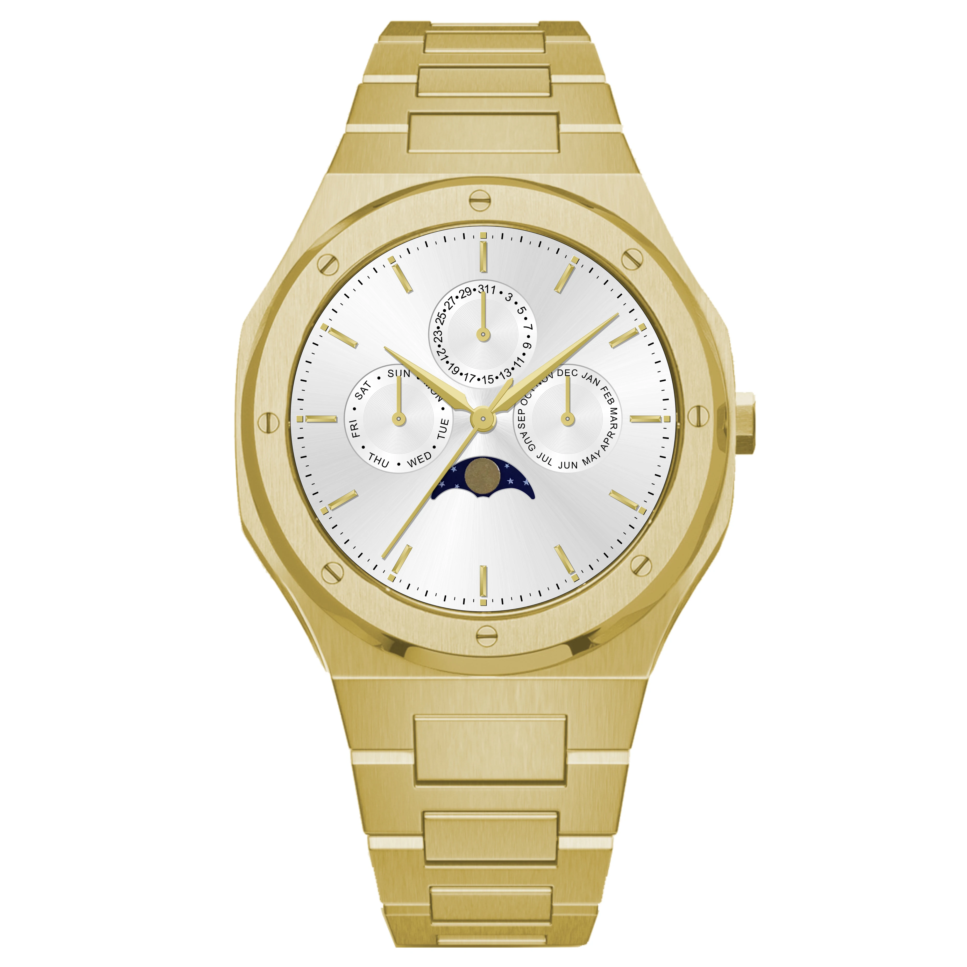 High Quality Multifunction Moon Phase Chronograph Relojes Personalizados Watches Automatic Men Luxury Mechanical Watch