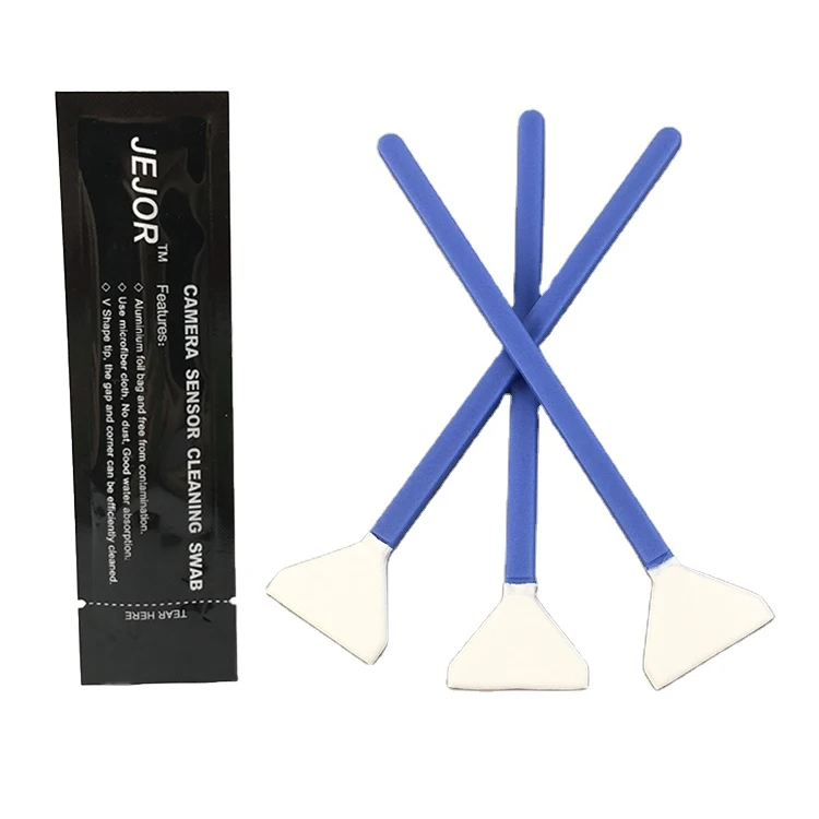 24mm Microfiber Tip Cleanroom Flat Flocked Tipped Swabs For Clean CCD Sensor Cleaner Lens