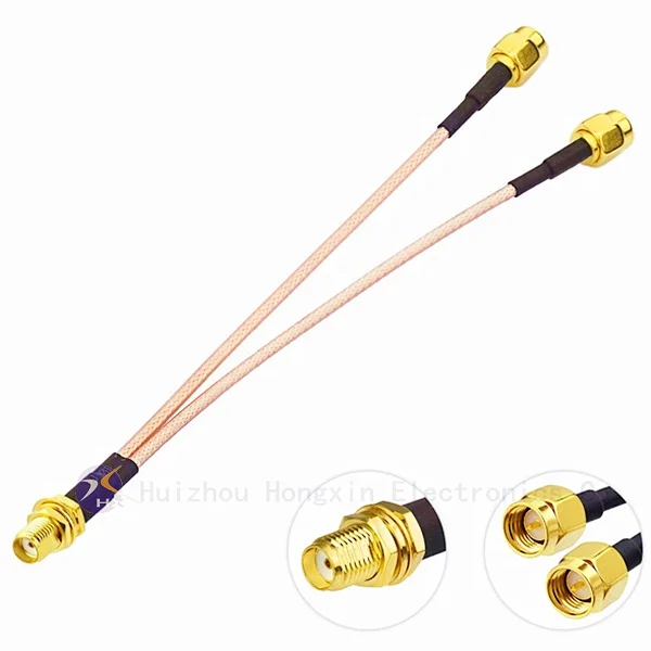 Signalwell Sma Male To Y Type 2X Sma Female Male Rp Sma Connector Splitter Combiner Cable Rg316 Rf Coax Coaxial Cable