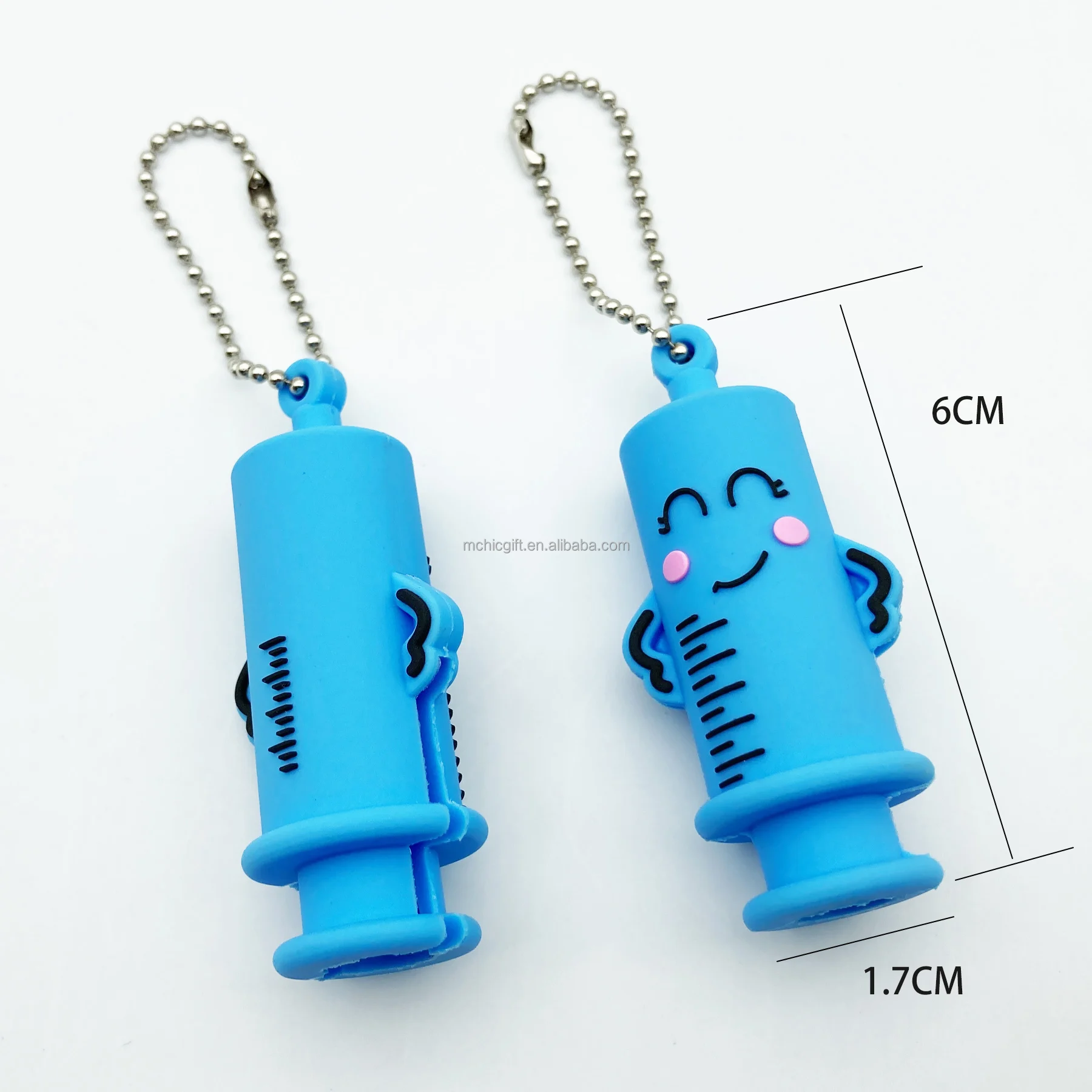 Silicone PVC Rubber Transparent White Glitter Syringe Shaped Ampoule Cutter For Breaking Ampoule Opening Blister Nursing Tool