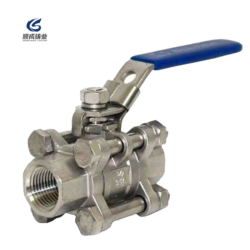 stainless steel ball valve Stainless Steel SS316 or SS304 1000psi 3 Pieces Casting ball valve