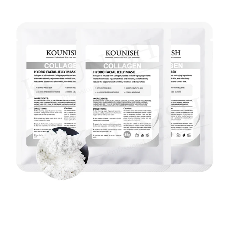 KOUNISH оптовая продажа Сделай Сам спа пилинг корейский коллаген улучшение грубого омоложения желе маска для лица порошок