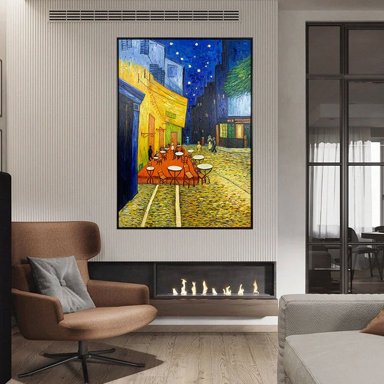 Abstract Canvas Hand Painted Street Art Oil Paintings Reproduction Handmade City View Van Gogh Painting
