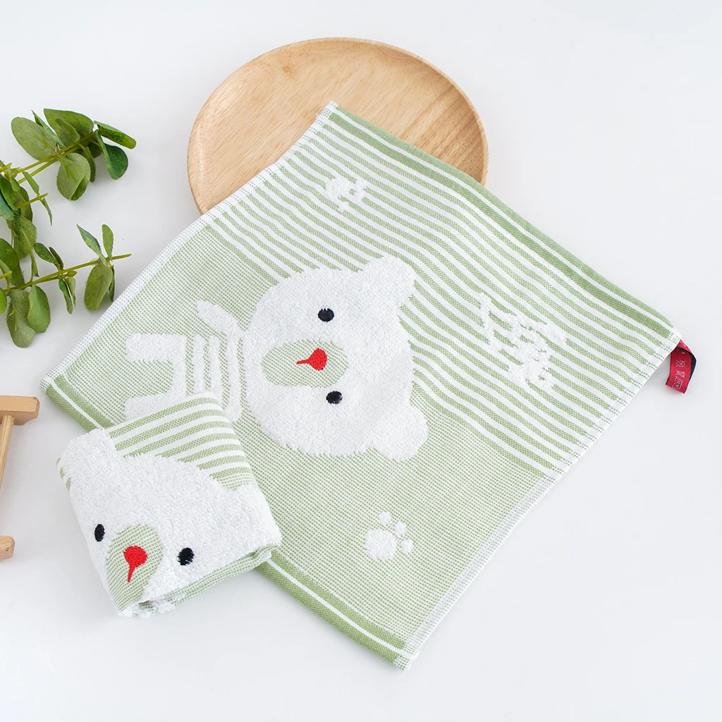 Cartoon Design Super Soft Kindergarten Mini Towel Small Square Children Handkerchief Kids Face Hand Towel