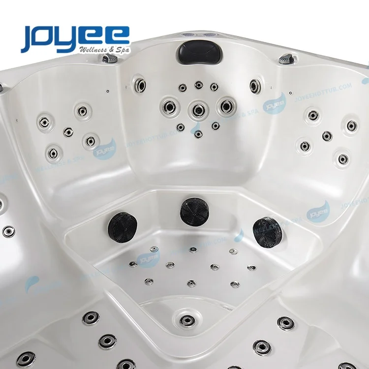 JOYEE China Manufacture of Spa Hot Tub 5 Persons Latest Design with jacuzzier 2 Lounger 3 Seat Aussenwhirlpool Outdoor Whirlpool