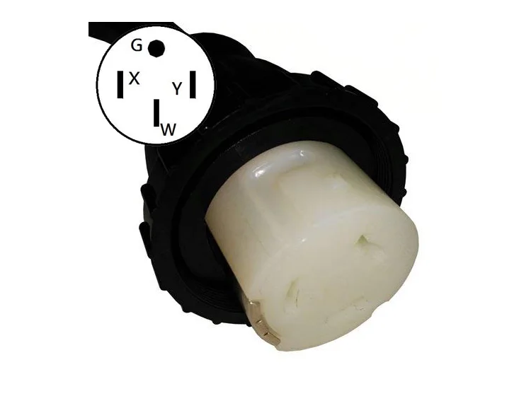 50 Amp Heavy Duty  Temp Power Generator Shore Power Extension Cord Adapter with Twist Lock