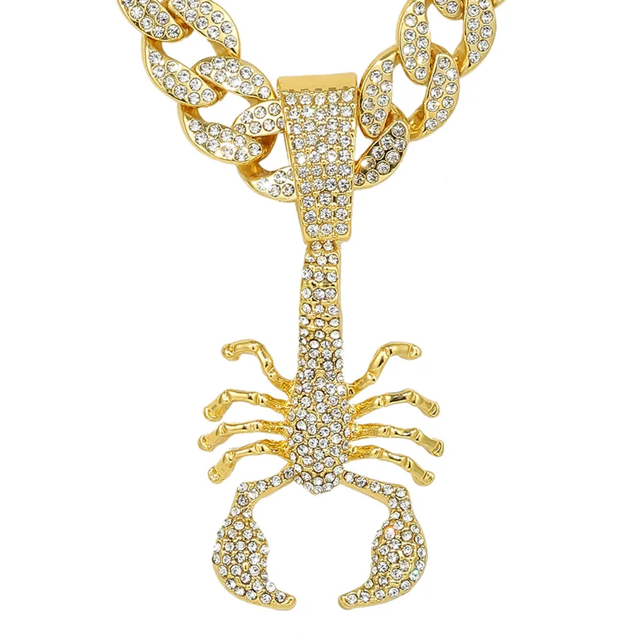 Hip-hop Style Scorpion Shaped Pendant Cuban Chain Necklace Halloween Jewelry