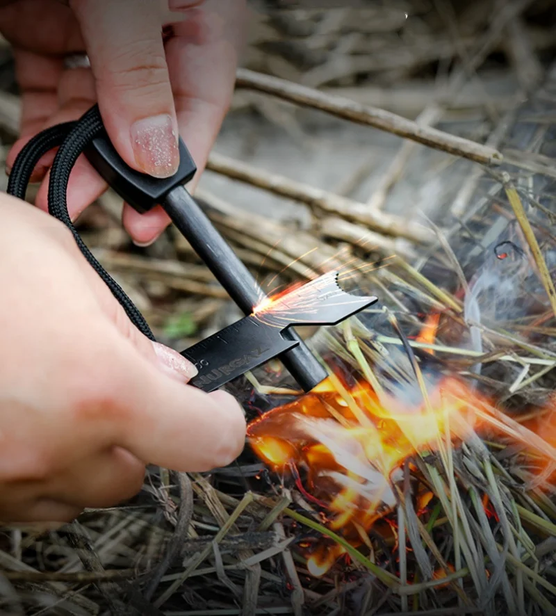 Camping emergency equipment iron cerium iron flint survival impactor magnesium fire starter friction fire tool