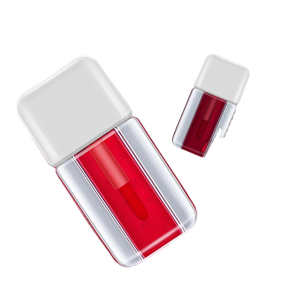 OEM Lipgloss Manufacturers 4 Colors Red Mini Custom Color Dyeing Hydrating Strawberry Cherry fruits Lip Tint Oil