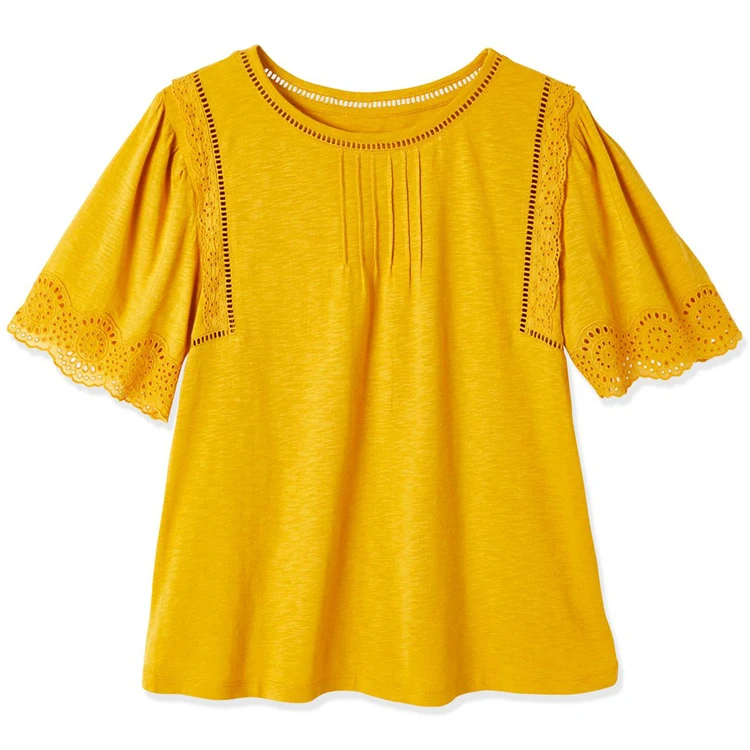 
Factory dirdect maternity top with lace lactation short sleeve 