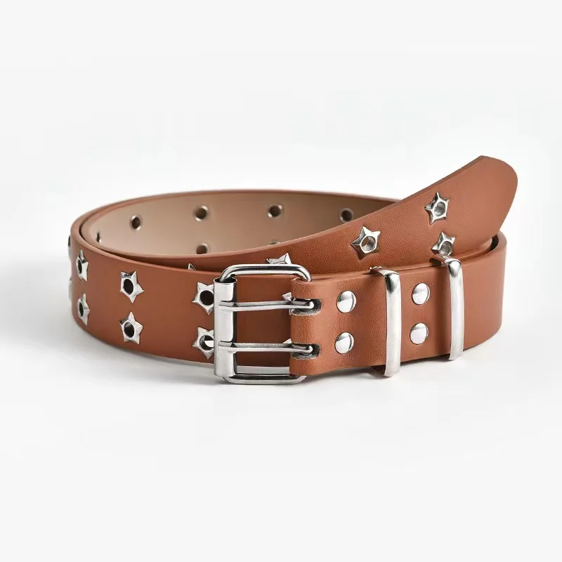 PU leather factory cheap price stocks women waist fashion cool punk belt