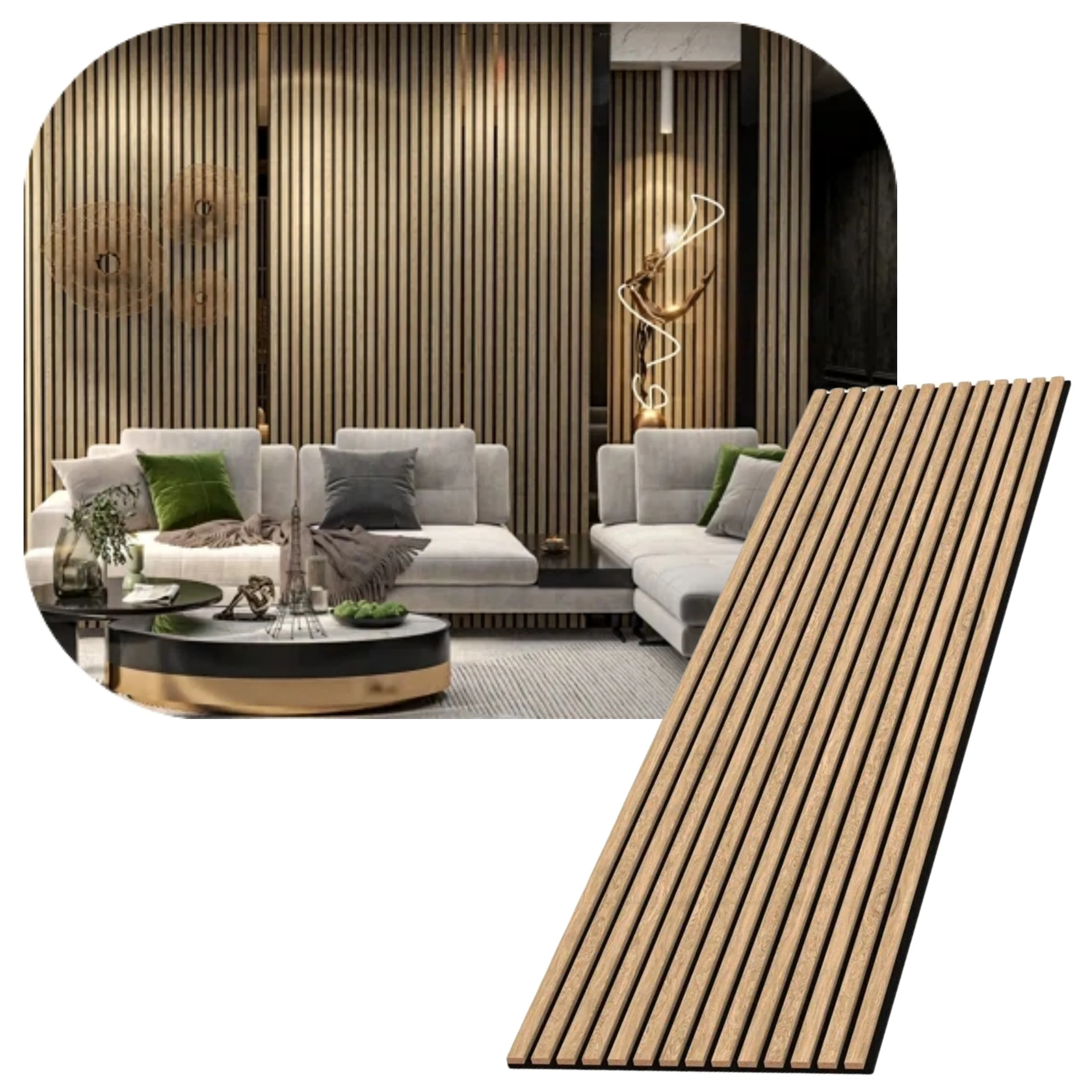 240x60 cm 3D Slotted Wood Wall Panels PET Felt and Walnut Veneer MDF Grooved Wood Slat Acoustic Panels for Wall and Ceiling