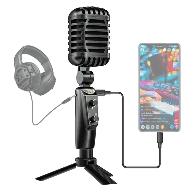 ES327 Fashionable studio microphone recording professional live streaming condenser microphone