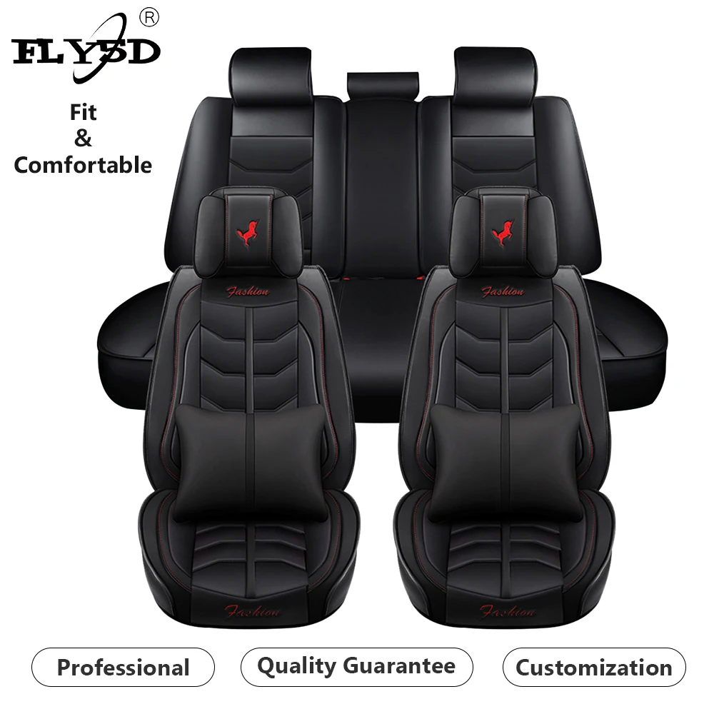  FLY5D Amazon Лидер продаж полный комплект чехлов на автомобильные сиденья искусственная кожа 6D чехлы с подушкой сиденье