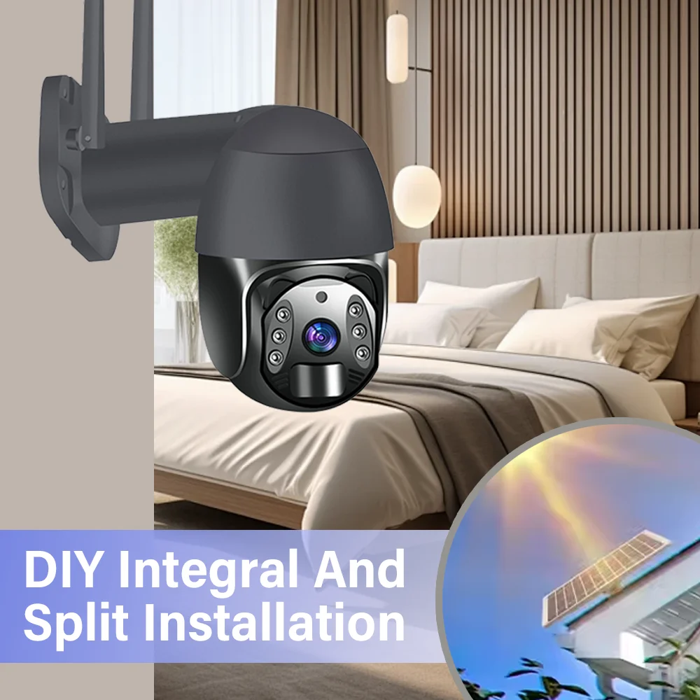 Solar camera 4G 360 PTZ Wireless Outdoor monitoring closed circuit television Security Cameras System