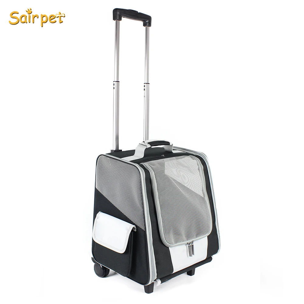 Pet Strollers Dog Cat Portable Wheel Carrier Backpack Puppy Roller Luggage Suitcase Trailer Car Travel Transport Bag Cart