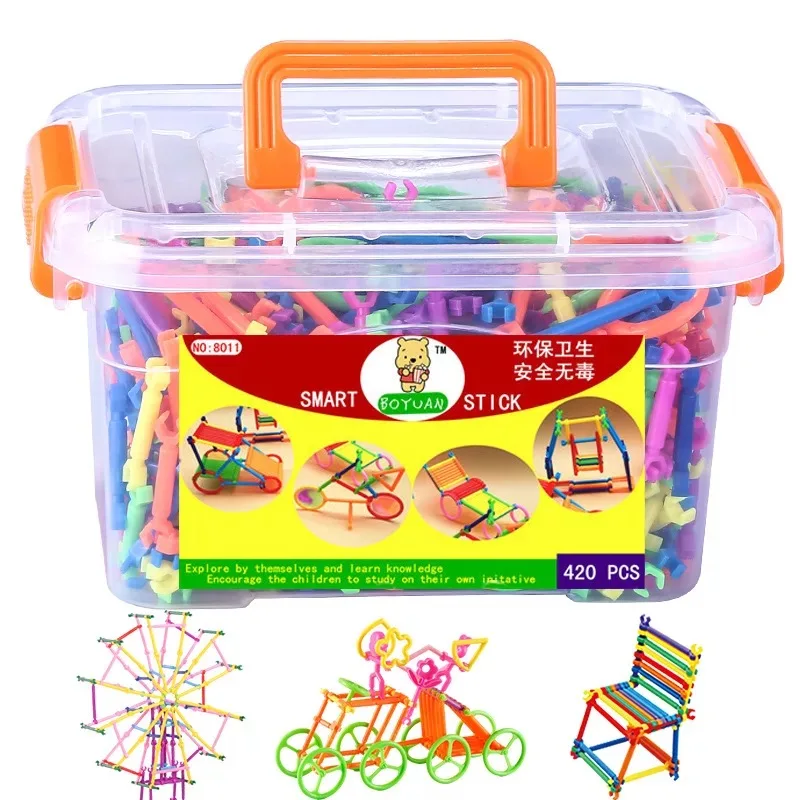Wholesale Building Block 500pcs Per Box Smart Sticks Educational Toys For Kids Creative Magic Wand Puzzle Toys