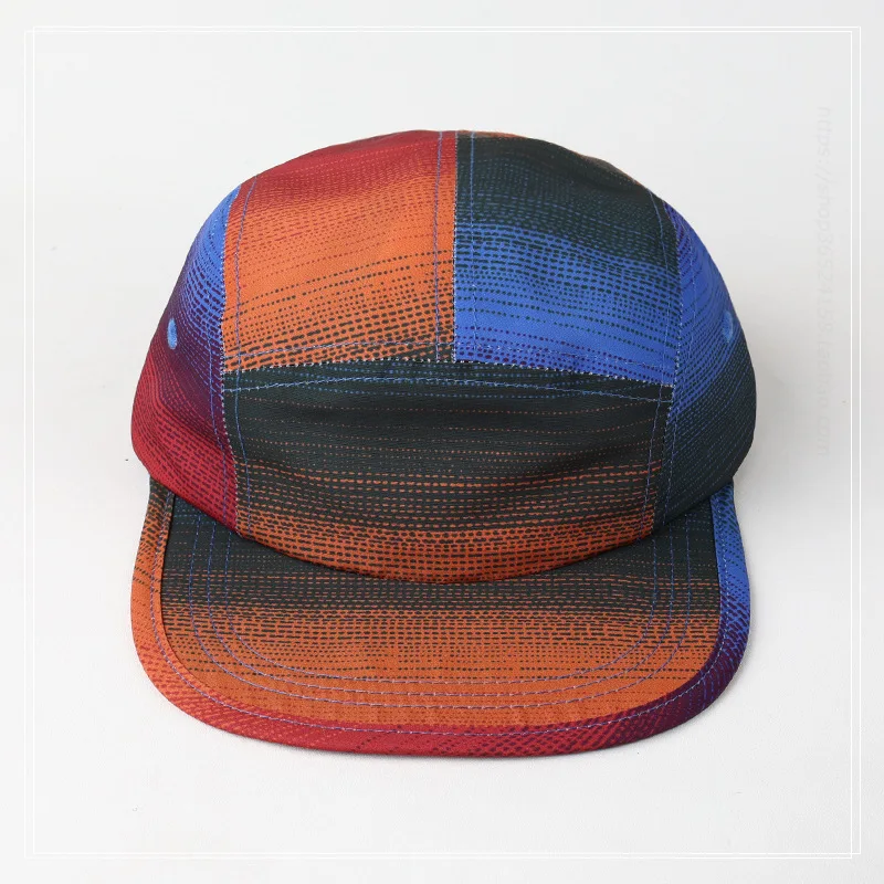 Custom Colorful Full Print Logo 5 Panel Quick-drying Camp Running Caps Hip Hop Baseball Cap For Women Men Snapback Hat