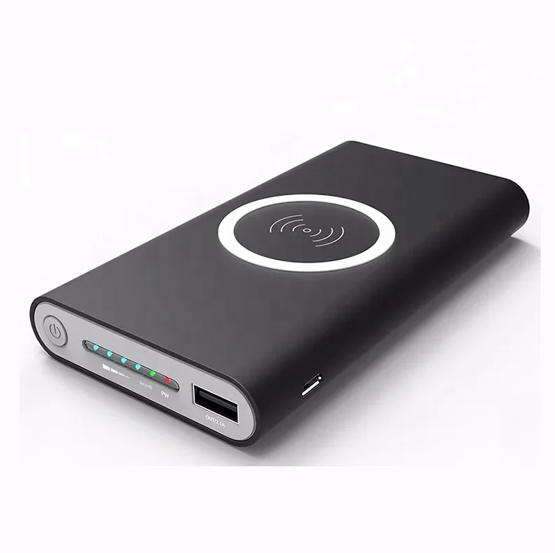 10000mah Power Bank External Battery Bank Built-in Wireless Charger Powerbank Portable QI Power Bank