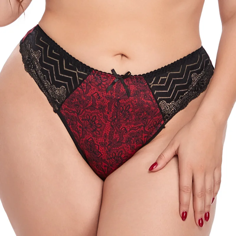 New Products Plus Size Fat Women Low Rise Underwear Sexy lingerie women sexy lace g-string plus-size lace g-string L-5XL
