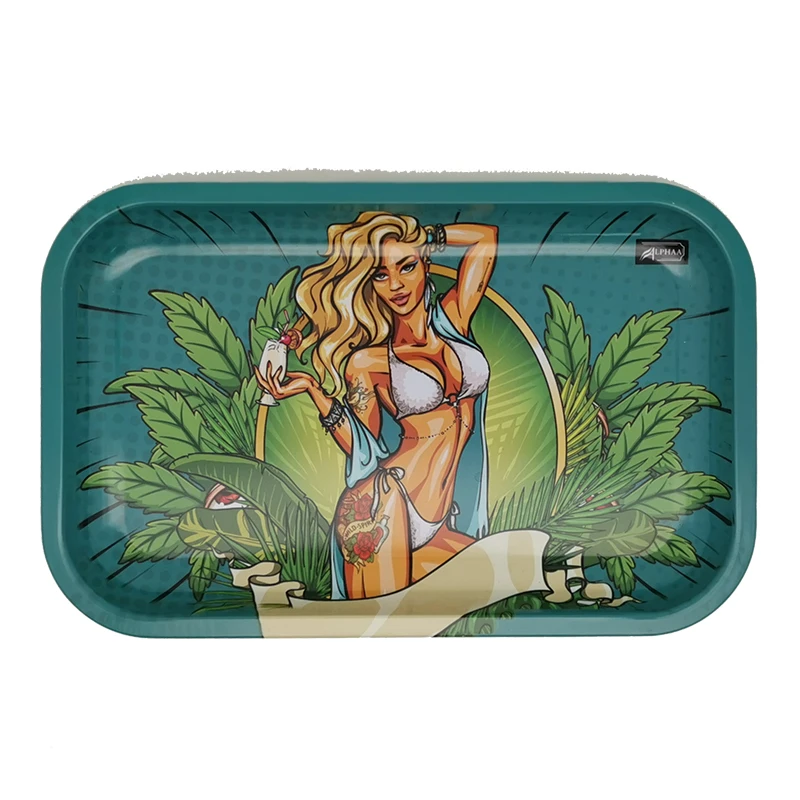 Nipsey Backwoods Metal Rolling Tray with Matching Magnetic Cover Tray