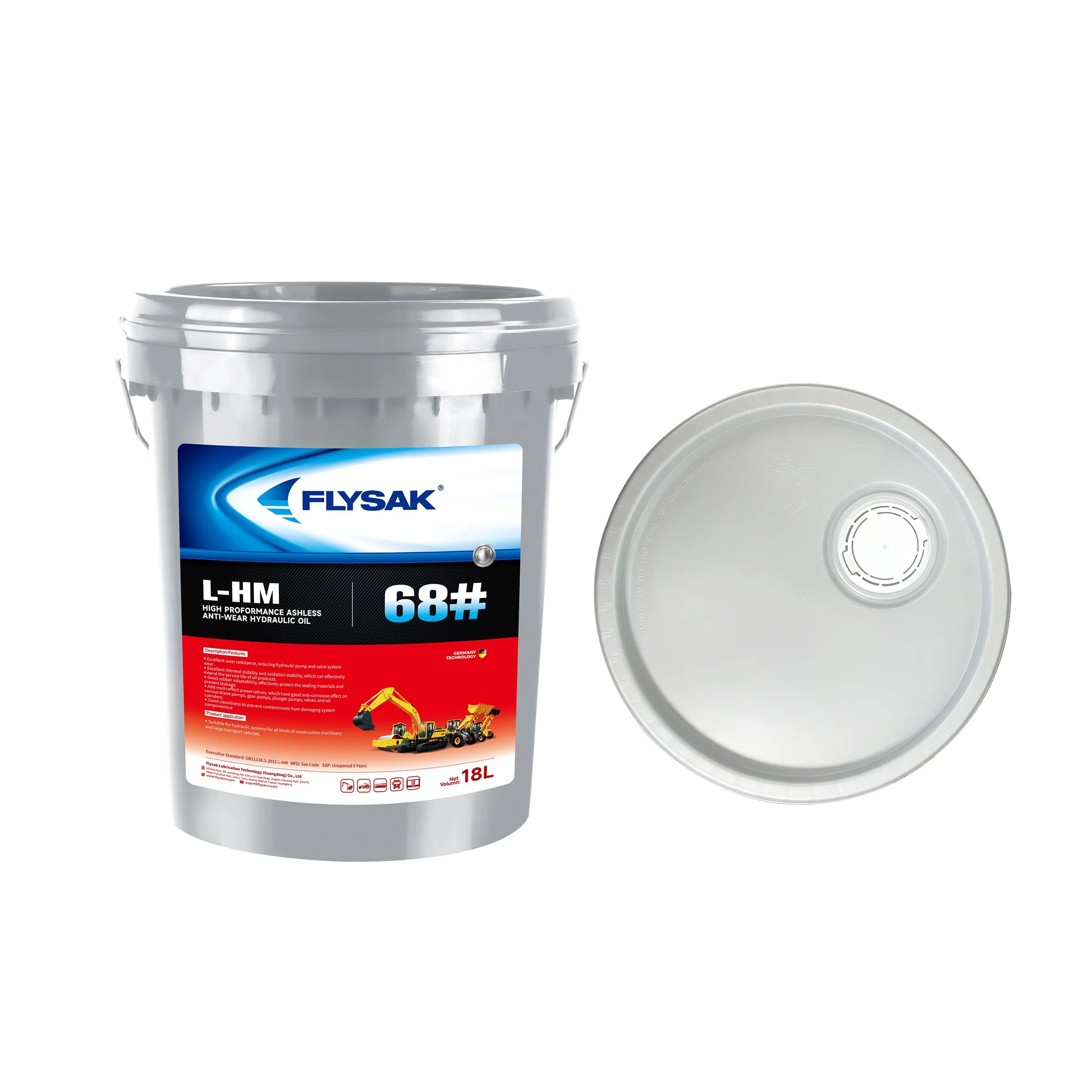 Engineering Machinery Lubricant Factory Wholesale L-HM 68 Anti-Wear Ashless Hydraulic Oil 18L