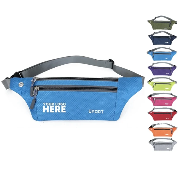 Sport BumBag, Large Capacity Fanny Pack with Adjustable Strap Waterproof and Lightweight Waist Pack with Headphone